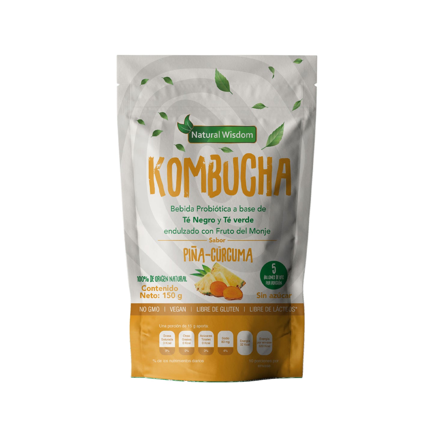 Kombucha en polvo sabor piña cúrcuma | Natural Wisdom®