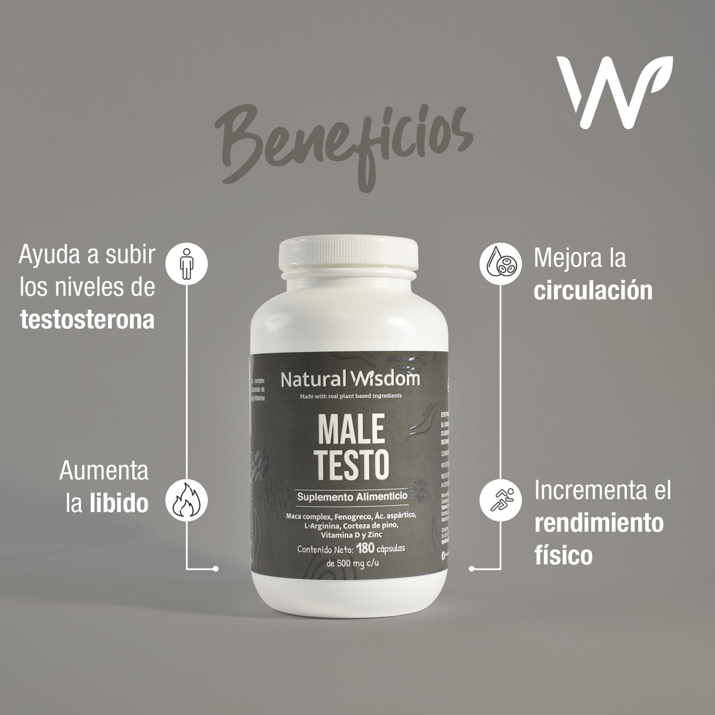 Male Testo 180 Cápsulas