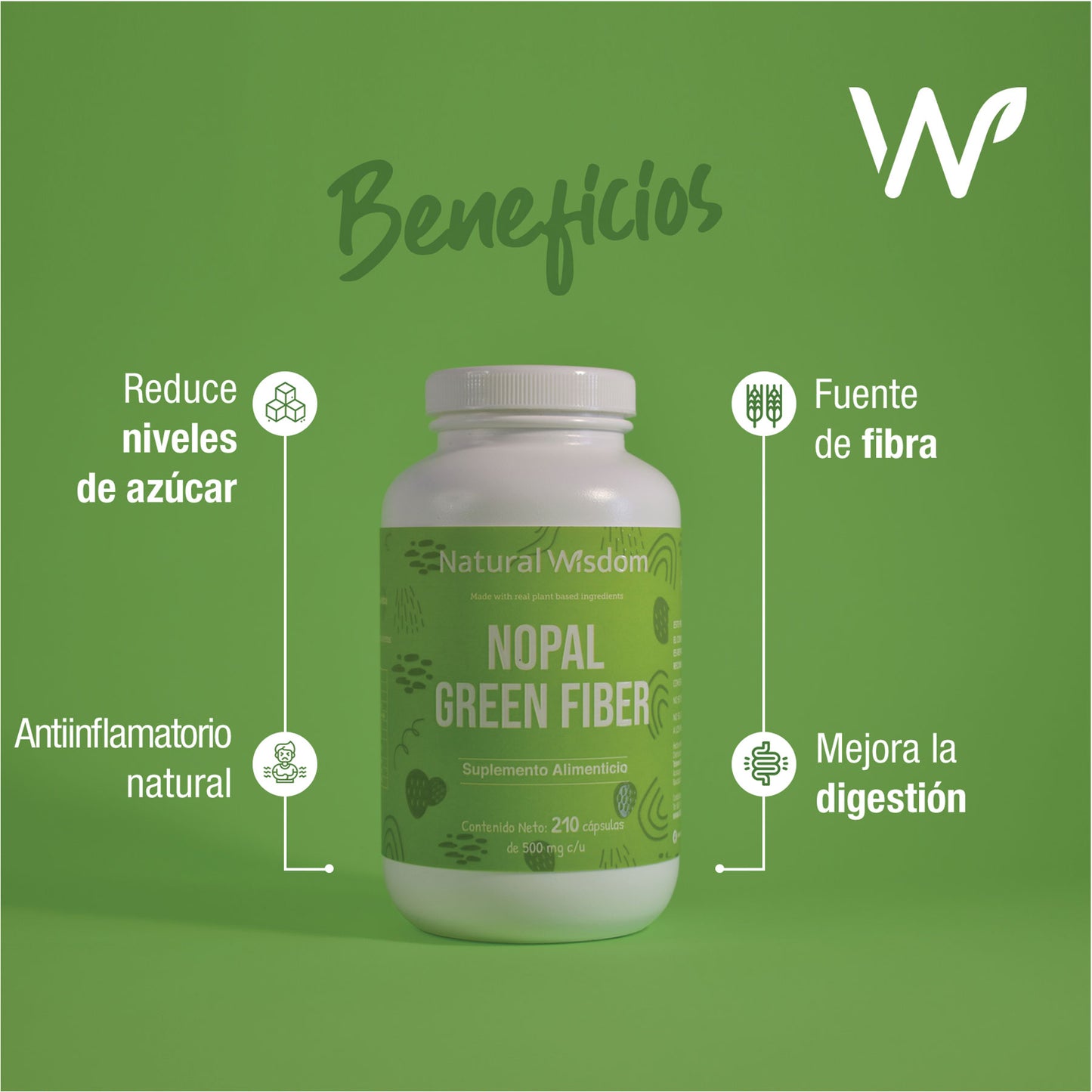 Nopal Green Fiber 210 Cápsulas