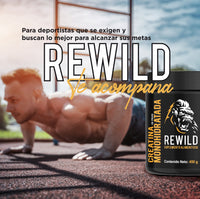 CREATINA MONOHIDRATADA REWILD 450G-90 PORCIONES