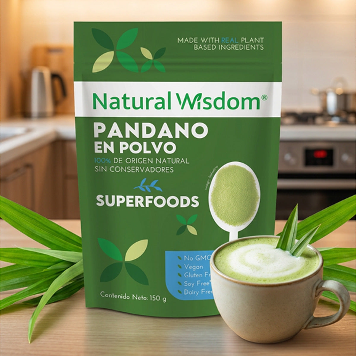 Pandano en Polvo Natural Wisdom Superfood 100% Natural 150 g
