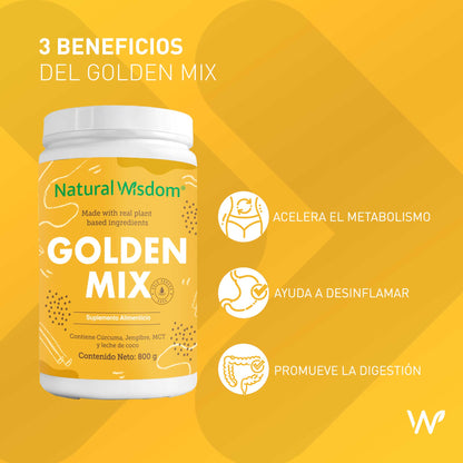 Golden Mix 800 g | Bebida Saludable | Natural Wisdom®