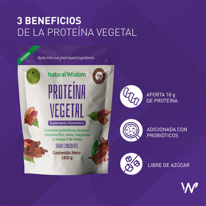 Proteína Vegetal Probiótica Sabor Chocolate 1,820 g