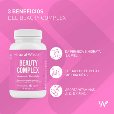 Beauty Complex 180 Cápsulas | Suplemento Alimenticio | Natural Wisdom®