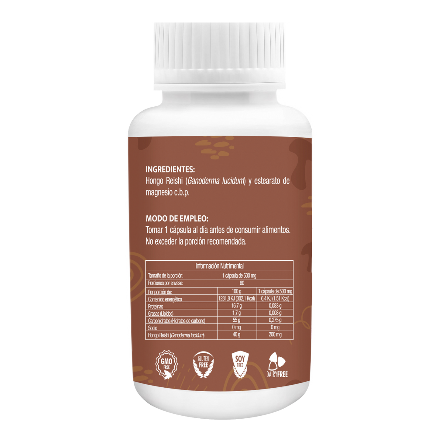 Ganoderma Hongo Reishi 60 Cápsulas