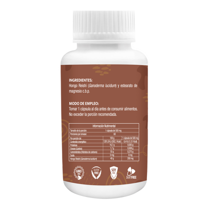 Ganoderma Hongo Reishi 60 Cápsulas