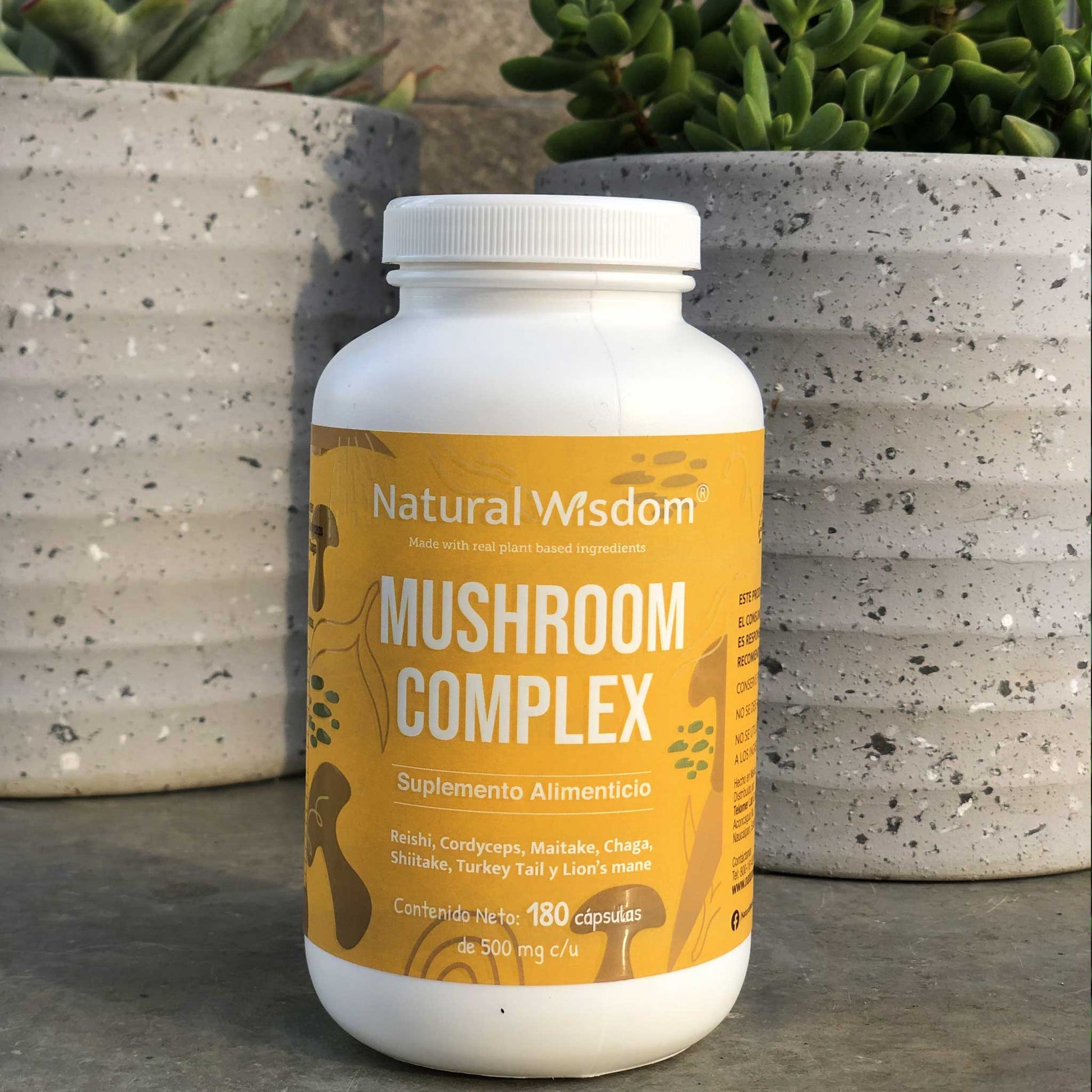 Mushroom Complex 180 Cápsulas | Suplemento Alimenticio | Natural Wisdom®