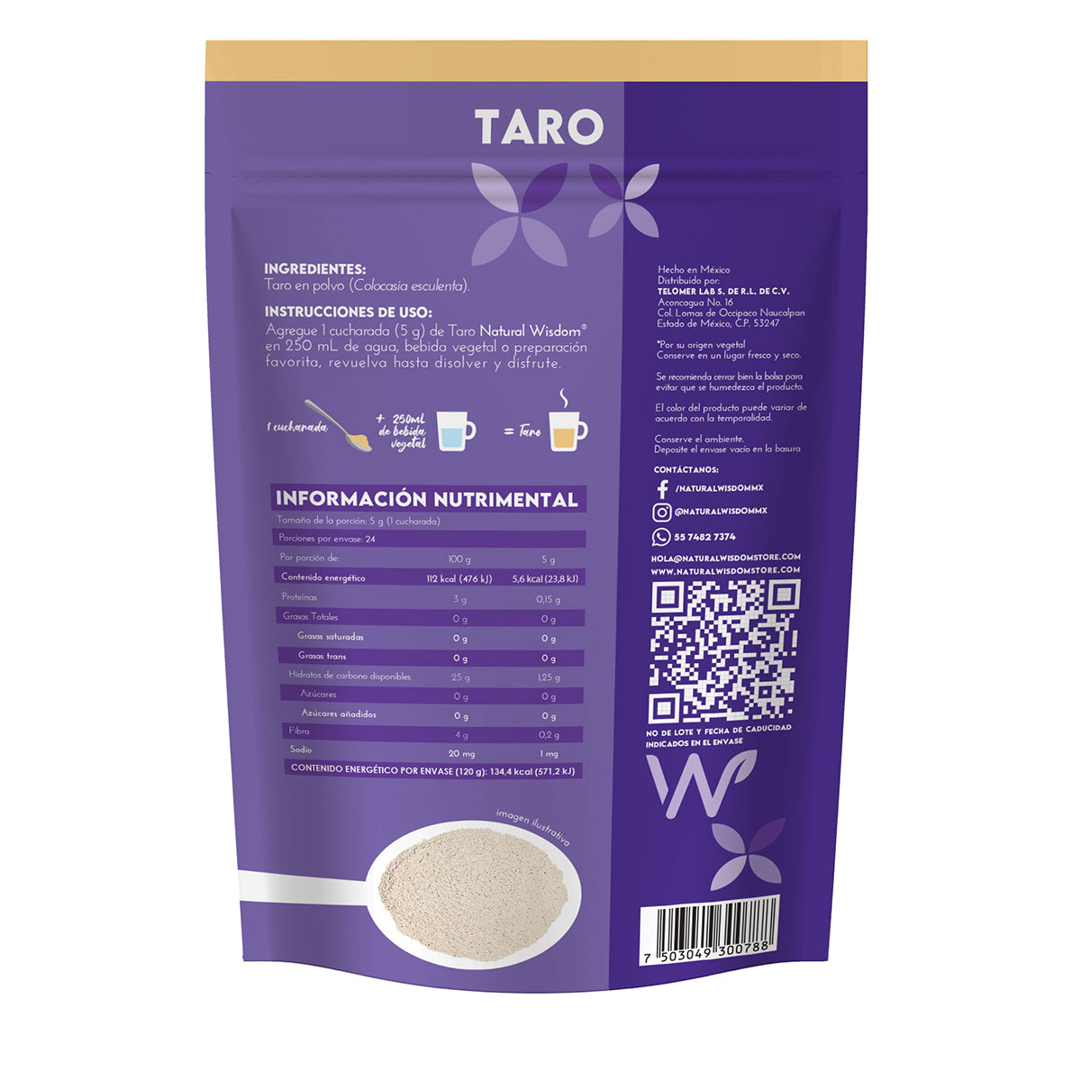 Natural Wisdom Taro en Polvo 120 g | Superfood de Origen Natural