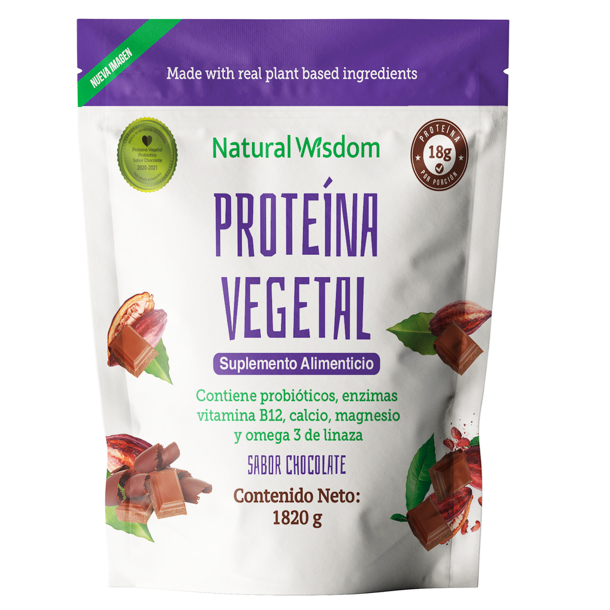 Proteína Vegetal Probiótica Sabor Chocolate 1,820 g