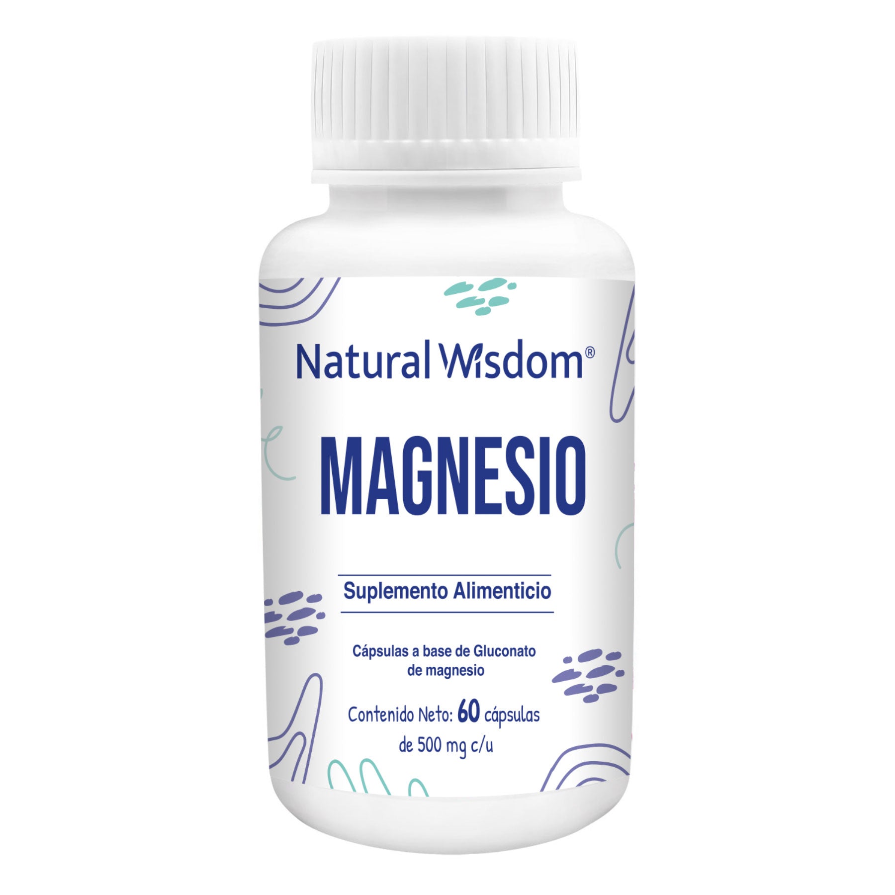 Magnesio 60 Cápsulas | Suplemento Alimenticio | Natural Wisdom®