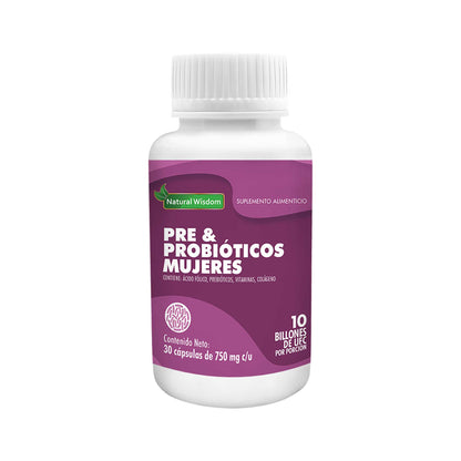 Pre & Probióticos para Mujeres | Suplemento Alimenticio | Natural Wisdom®