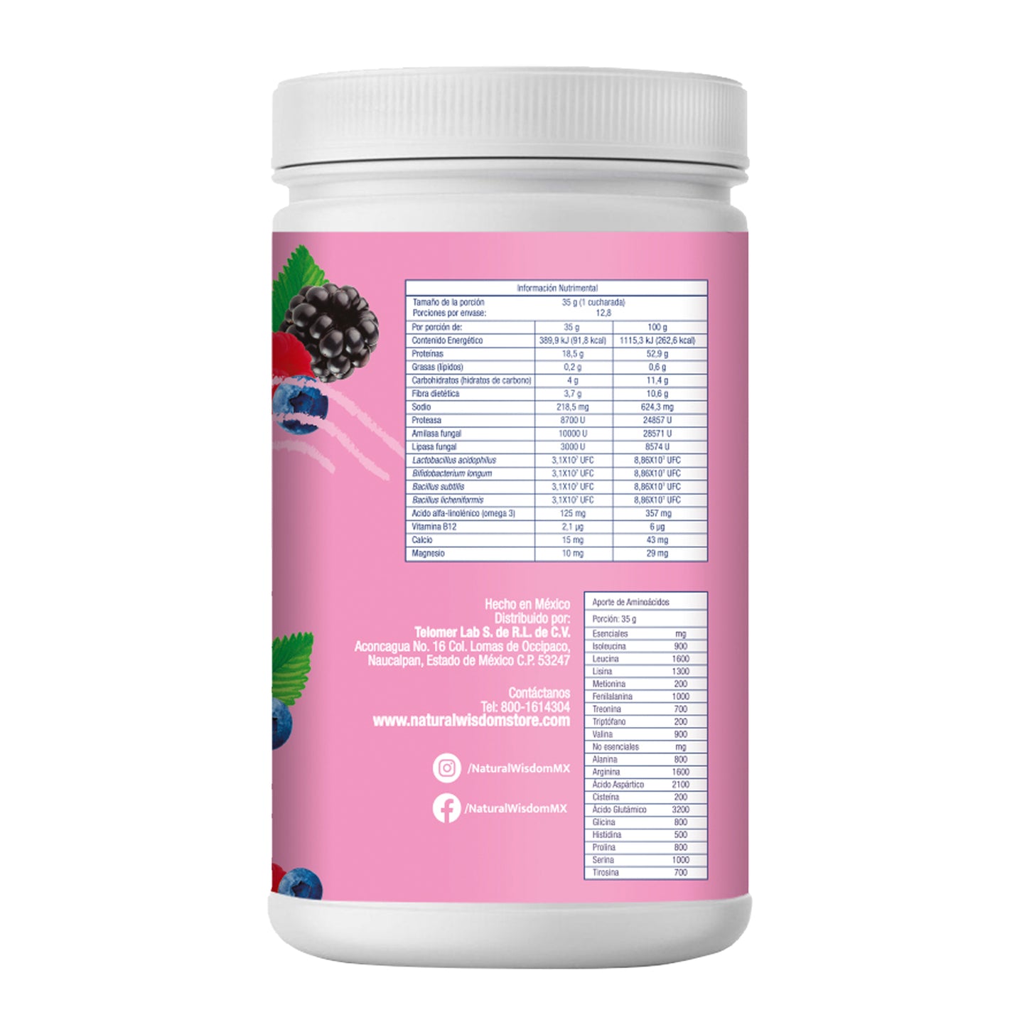 Proteína Vegetal sabor Frutos Rojos 450 g