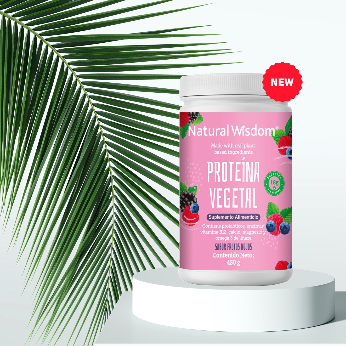 Proteína Vegetal sabor Frutos Rojos 450 g