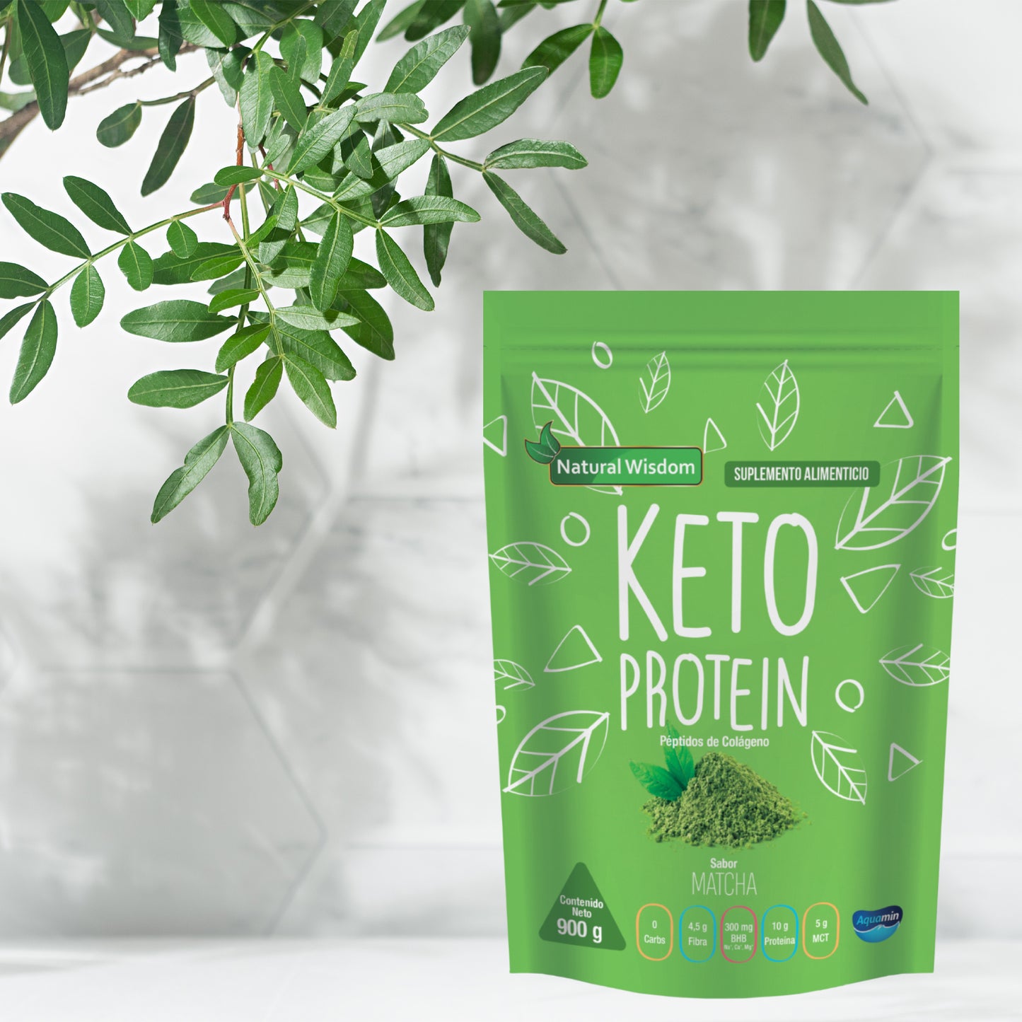 Proteína Keto Sabor Matcha | Suplemento Alimenticio | Natural Wisdom®